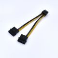 10cm Dual 4-Pin Ide Molex To Cpu 8 Pin Power Supply Adapter Cable. 