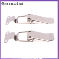 【FOOT SOFA】1x Stainless Steel Spring Loaded Draw Toggle Latch Clamp Clip Silver Hasp Latch Catch Clasp 90 Degrees Duck-mouth Buckle Hook Lock. 