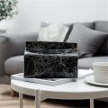 EHONGHONG PU Leather Marble Tissue Box Chic Container Bag Napkin Holder Cover Car Towel Tissue Cases Home Desktop Decoration 1pc. 
