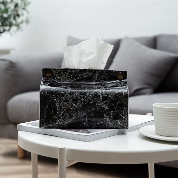 EHONGHONG%20PU%20Leather%20Marble%20Tissue%20Box%20Chic%20Container%20Bag%20Napkin%20Holder%20Cover%20Car%20Towel%20Tissue%20Cases%20Home%20Desktop%20Decoration%201pc%20-%20Image%204