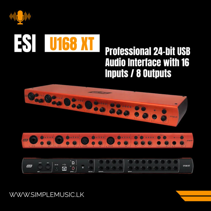 ESI%20U168%20XT%20Professional%2024-bit%20USB%20Recording%20Interface%20Sound%20Card%20with%2016%20Inputs%20/%208%20Outputs%20-%20Image%205