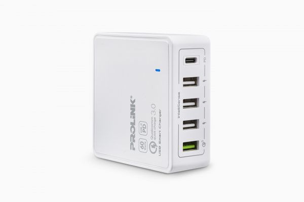 [Power Delivery] PROLiNK PDC56001 60W 5-Port USB PD Charger with Intellisense - Charge Samsung/ huawei/ iPhone 12 Pro/ tablets/ Nintendo Switch/ OnePlus Nord, iphone 12 pro, apple, Huawei, Samsung s20, xiaomi, Oppo, Android, Pixel/ Laptop