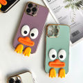 Phone Case For Tecno Spark 8C Cute cartoon silicone big eye duck patch mobile phone case electroplating TPU soft shell lens full bag fall proof wear resistant waterproof mobile phone back cover boy girl square box mobile phone protective case. 