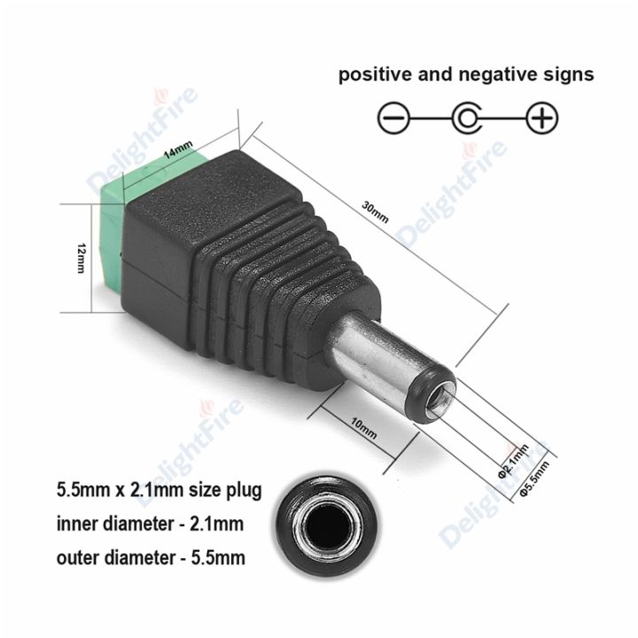 10pcs%2012V%20DC%20Power%20Connector%20Plug%20Jack%20Male%20Female%20Socket%20Barrel%202.1mm%20x%205.5mm%20Adapter%20for%20CCTV%20Camera%20LED%20Strip%20Supply%20Terminal%20-%20Image%206