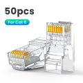 UGREEN RJ45 Connector 50pcs 100pcs CAT6 RJ45 Gold-plated Ethernet Cable Crimp Connectors for UTP Network Cable. 