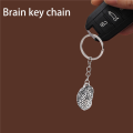 Brain Keychain Alloy Smart IQ Key Ring Fob Chain Medicine Human. 