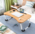 Smart Standard Multi-Purpose Laptop Table with Dock Stand/Study Table/Bed Table/Foldable and Portable/Ergonomic & Rounded Edges/Non-Slip Legs/Engineered Wood (Black). 