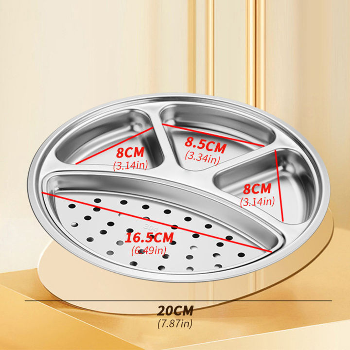 KOKKO%20Stainless%20Steel%20Round%20Divided%20Plates,%20Stackable%20Dinner%20Plates%20With%204%20Compartment,%20Divided%20Tray%20Sauce%20Dish%20For%20Home%20Kitchen%20BBQ%20Restaurant%20-%20Image%202