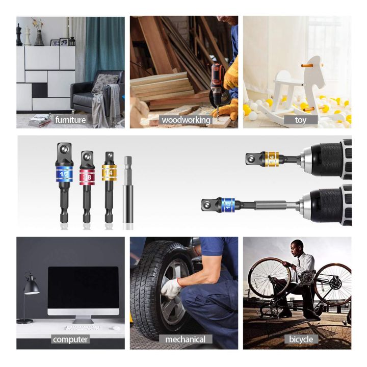 4%20Pieces%20Impact%20Driver%20Socket%20Adapter%20Set%20with%20Magnetic%20Extension%20Bit%20Holder%20for%201/4%20Inch%20Hex%20Shank%20to%20Square%20Socket%20Turn%20Power%20Drill%20Into%20Nut%20Driver%20-%20Image%208