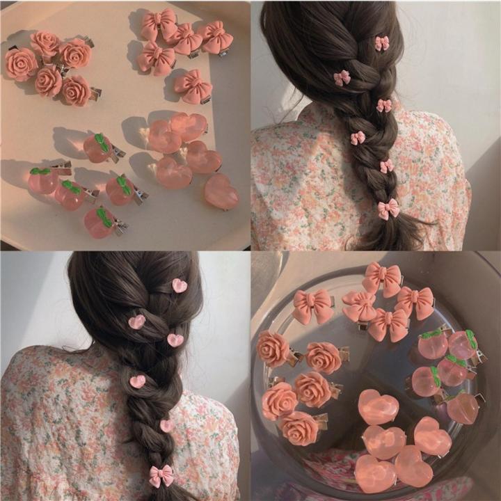 1Pc Cute Butterfly Rose Peach Hairpin Hair Clip for Girl Women Gifts Hair Accessories