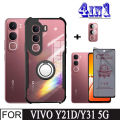 4In1 Vivo Y21d Shockproof Phone Case for Vivo Y31 5G 2025 Y21D Anti Spy Privacy Tempered Glass Screen Protector + Mobile phone holder+Lens Film. 
