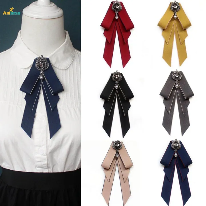 Bow%20Tie%20for%20Women%20Necktie%20with%20Long%20Ribbon%20Formal%20Adjustable%20Length%20Girls%20Brooch%20Pin%20Bowties%20for%20Party%20Suit%20Wedding%20Shirt%20Graduation%20-%20Image%206