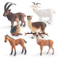 Realistic Animal Figurine Miniature Forest Animal Figurines Set Alpaca Goat Deer Ostrich Horse Models for Kids Education Cake Decoration Simulated Animal Figurine. 