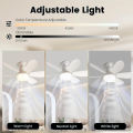 【Fast Delivery 1-4 day】Remote Fan Light, Dimmable LED Ceiling Fan, Quiet, 3-Speed Timer, E27 Screw Base. 
