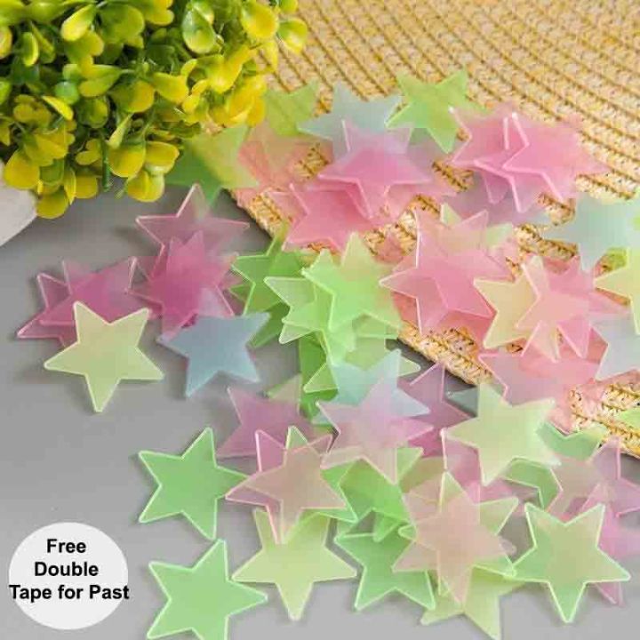 Radium Stars Radium Stickers Night Glow Radium Stars Kids Wall Stickers Plastic Redium Light Glow Bed Room Stars 25pc