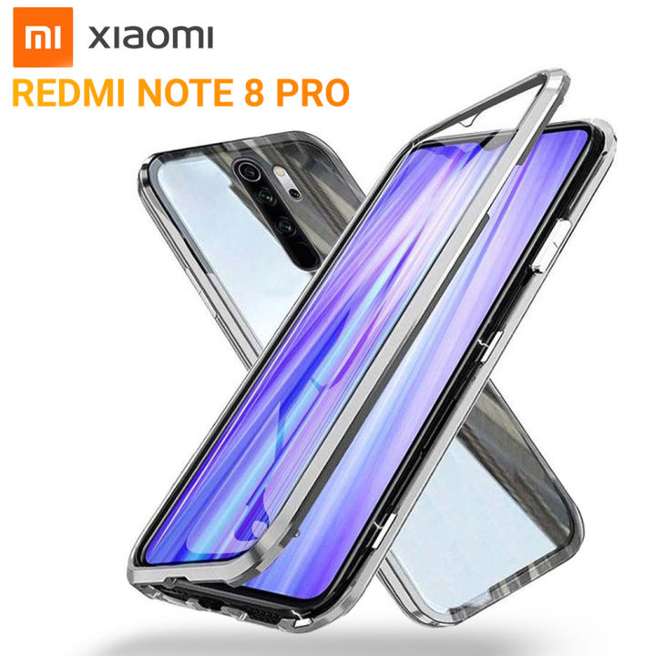 Back Tempered Glass 360° Protective Magnet Case with Steel