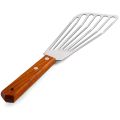 Stainless Steel Fish Spatula Turner, Wood Handle Fish Spatula, Slotted Turner, Kitchen Metal Spatula for Flipping Frying. 
