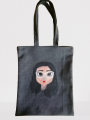 black tote bag. 