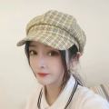 Spring and Summer Octagonal Cap Women's British Retro Korean Type Internet Celebrity Flat-Top Cap Fashion All-Matching Japanese Painter Newsboy Cap. 