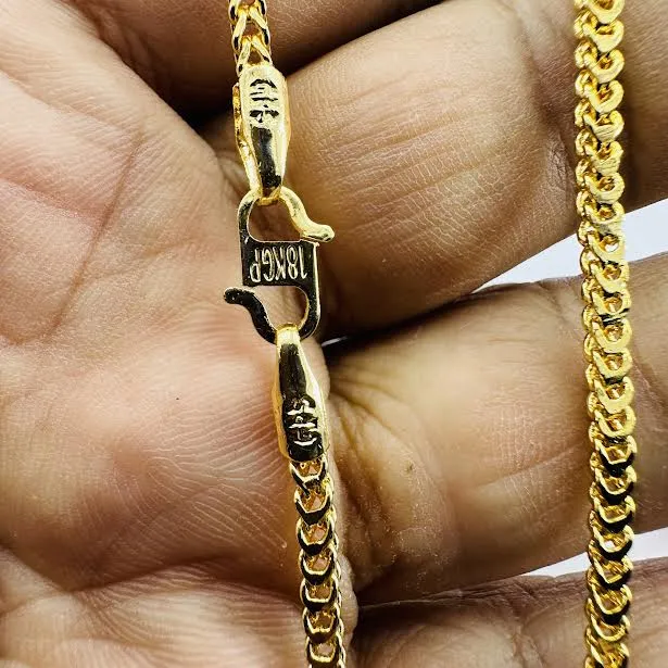 ESH%20New%20Elegant%20Gold%20Plated%2018/24%20Inch%203mm%20Singapore%20Square%20Fox%20Chain%20Necklace%20for%20Unisex%20-%20Image%209