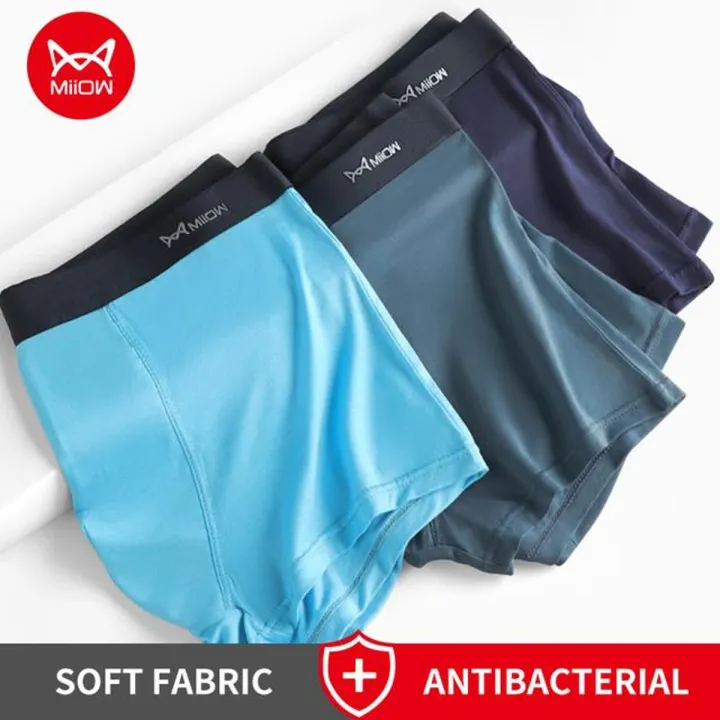 MiiOW 3Pcs Sexy Men's Panties Boxers Pack Shorts Underpants Comfortable Polyester Man Underwear Boxer Men Male L-5XL Boxershorts