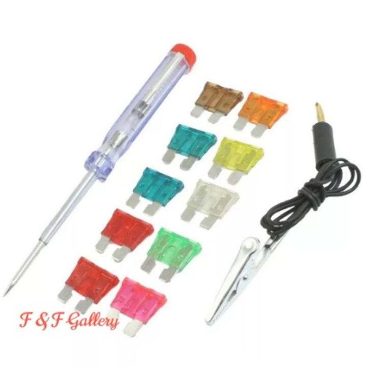 CAR - BIKE - Three Wheel FUSE & CIRCUIT TESTER KIT 6V 12V 24V Electrical Continuity Check W/Light D03