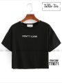 Don't Care print Women Crop T Shirt Black Color | TT9071 , crop top for women. 