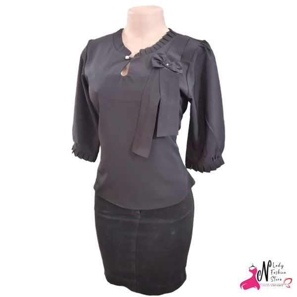 Round%20Neck%20Top%20With%20Long%20Sleeves%20Fashionable%20Office%20Wear%20Blouse%20-%20Image%205
