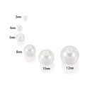 White / Beige 3mm-12mm Pearls Straight Hole Making Jewelry Diy Round Beads Decoration Crafts. 