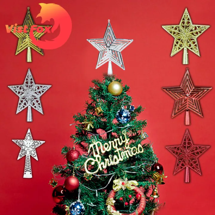 Vist%20Fox%20Pentagram%20Ornament%20Plastic%20Christmas%20Tree%20Top%20Star%20Ornaments%20-%20Image%206