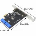 PCI Express USB 3.0 19 Pin Expansion Card PCIE 1x to 2 Ports USB 3 19 Pin Adapter Internal USB3 20Pin Hub Header for Windows PC. 