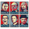 A3/A4 size Framed Wall posters Movie Characters Aesthetic Celebrity Breaking Bad John Wick God father James Bond Jack Sparrow Phycho Wall posters wall decorations. 