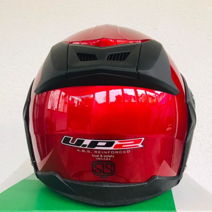 UP%202%20Alien%20Red%20Shine%20Motor%20Bike%20Helmet%20SLS%20Certified%20-%20Image%204