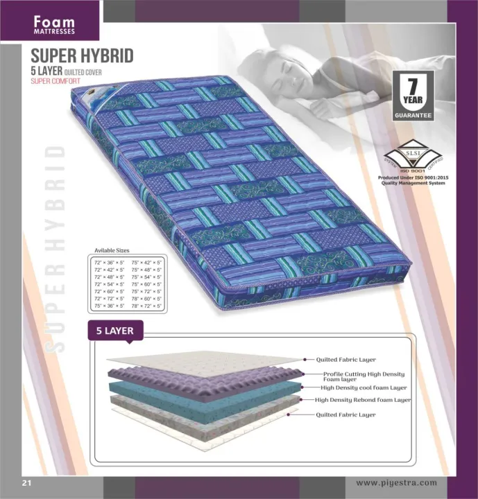 Piyastra%20Super%20Hybrid%20Mattress%2072x72x5%20inch%20(6x6%20fit)%20-%207%20years%20Damro%20Company%20Warranty%20-%20Image%204