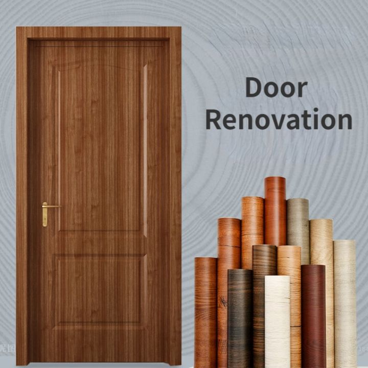 90CM Width Wood Grain PVC Wallpaper for Door Wardrobe Cupboard Table ...