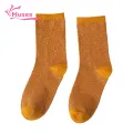Muses Mall Women High Elasticity Socks Colorful Women's Sweat-absorbent Mid-tube Socks for Spring Autumn Thin Cool Design Thin Color Bright Socks. 