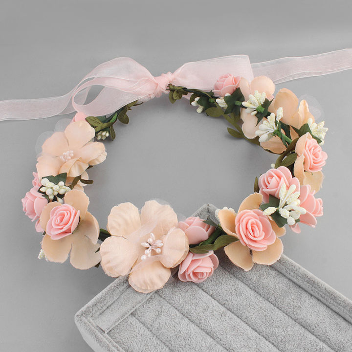 Artificial%20Flower%20Wreath%20Bride%20Women%20Flower%20Crown%20Hair%20Band%20Wedding%20Floral%20Headband%20Garland%20Ribbon%20Girl%20Hair%20Accessories%20-%20Image%208