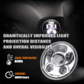 12V Motorcycle Headlight Round LED Driving Lamp Head Lamp, 2 Lighting Modes, Fit for 5.75 inches, Retro Turn Signal. 