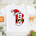 New Letters A-H Merry Christmas T-Shirt Funny Christmas Hat Tshirt Kids Clothes Boys Girls T Shirt Short Sleeve T-Shirts Top. 