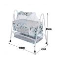BayLand 208 Comfort Cradle Cot - New Born Baby Swing Cradle with Mosquito Net & Wheel (Blue). 