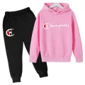 2024 Children's Spring and Autumn Hoodie Suit Boys Outdoor Sports Clothes Girls Jogging Hoodie + Trousers Clothing Coat. 