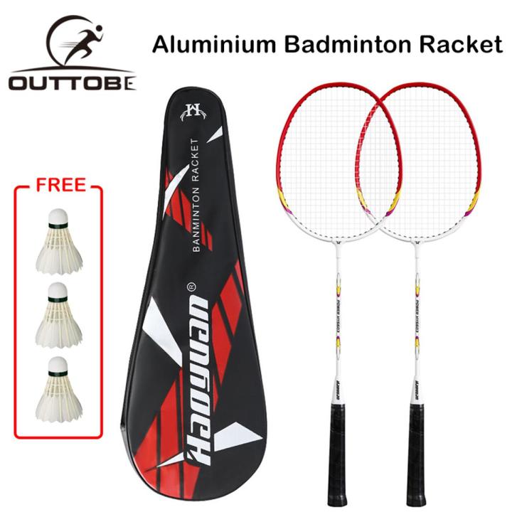 Outtobe Badminton 6PCS Badminton Racket Set Sports Fitness Rackets Professional Iron Alloy Badminton Racket Sturdy Rackets Shock Absorption Racket High Tension Racquets for Daily Leisure with 3 Shuttlecocks & Carrying Bag