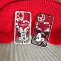 Case Cover For IPhone 14 15 Pro Max X XS XR 7 8 Plus 7+ 8+ SE 2020 2022 Phone Casing Soft Clear TPU mickey mouse couple Minnie Stitch Couple Shockproof Popular Full Protection INS Cute Fashion Cartoon Ultra-thin Protection Back Cover. 