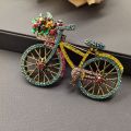 Fashion Women Men Vintage Baroque Bicycle Flower Full Crystal Badges Pins Palace Unisex Exquistie Bike Jewelry Accessories. 