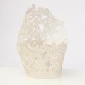 12PCS Sell B3 bounded by a laser hollow bounded lace cake cupcake baking cups cake paper asked White - white. 