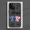 Disney Stitch Love Angel Phone Case For iPhone 15 14 13 12 11 Pro Max mini XS XR X 8 7 6 Plus SE TPU Frosted Translucent Cover. 
