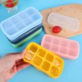 8 Grids Simple Food Grade Reusable Ice Cube Maker Mold with Lid Soft Bottom Ice Mould Forms for Whiskey Cocktail Accessories Kitchen Gadgets. 