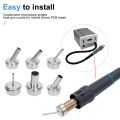6Pcs Quick 861DW Hot Air Station Resisting Nozzles 3/4/6/8/10/12mm Nozzle Sleeve for PCB Microscope Soldering Repair. 