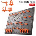 10Pcs New Hardware Fastener Hanging Board Hole Hook Garage Workshop Storage Rack Wall-Mounted Pegboard Hook Plastic Box Parts Plate Hook. 