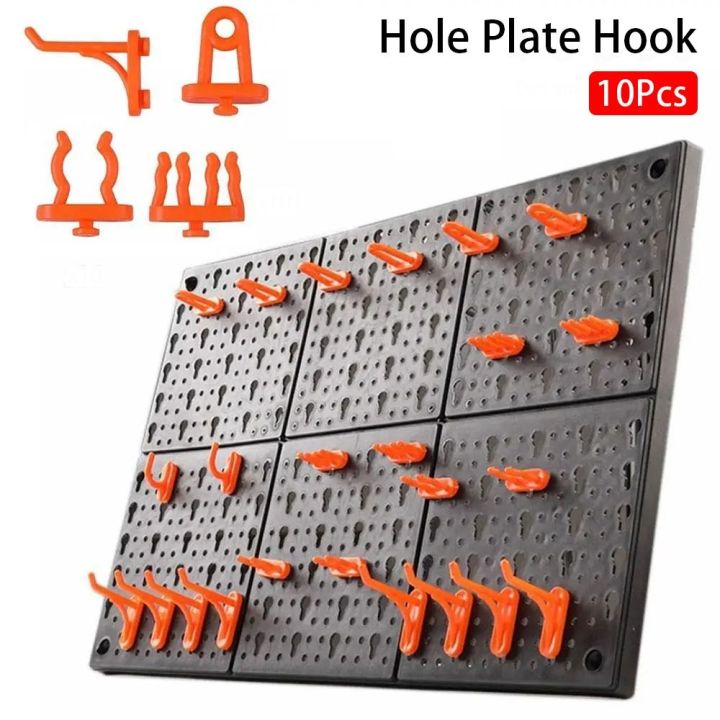 10Pcs%20New%20Hardware%20Fastener%20Hanging%20Board%20Hole%20Hook%20Garage%20Workshop%20Storage%20Rack%20Wall-Mounted%20Pegboard%20Hook%20Plastic%20Box%20Parts%20Plate%20Hook%20-%20Image%204